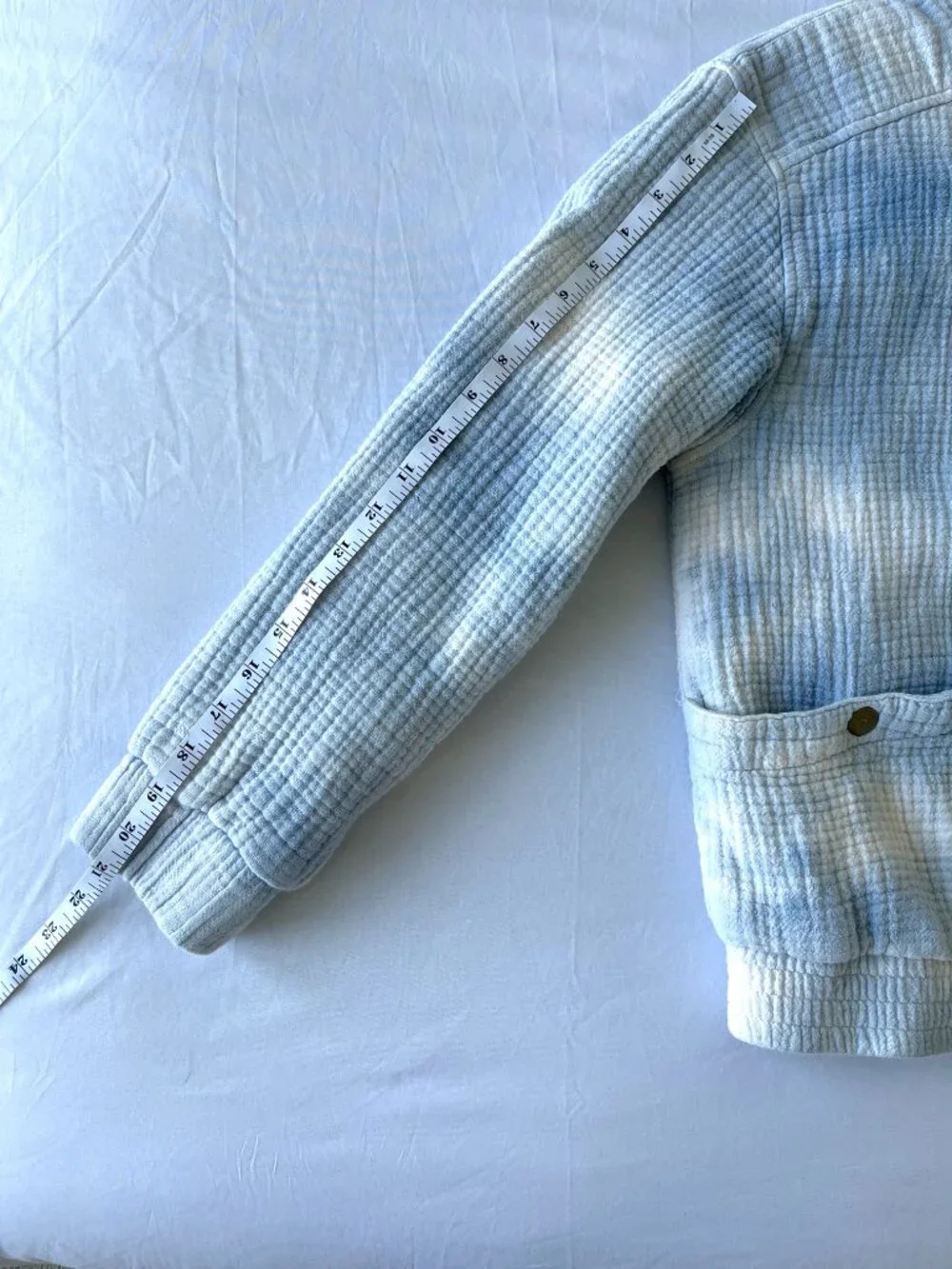 Universal Thread Blue & White Tie-Dye Quilted Jacket - Cotton Bomber Style - M